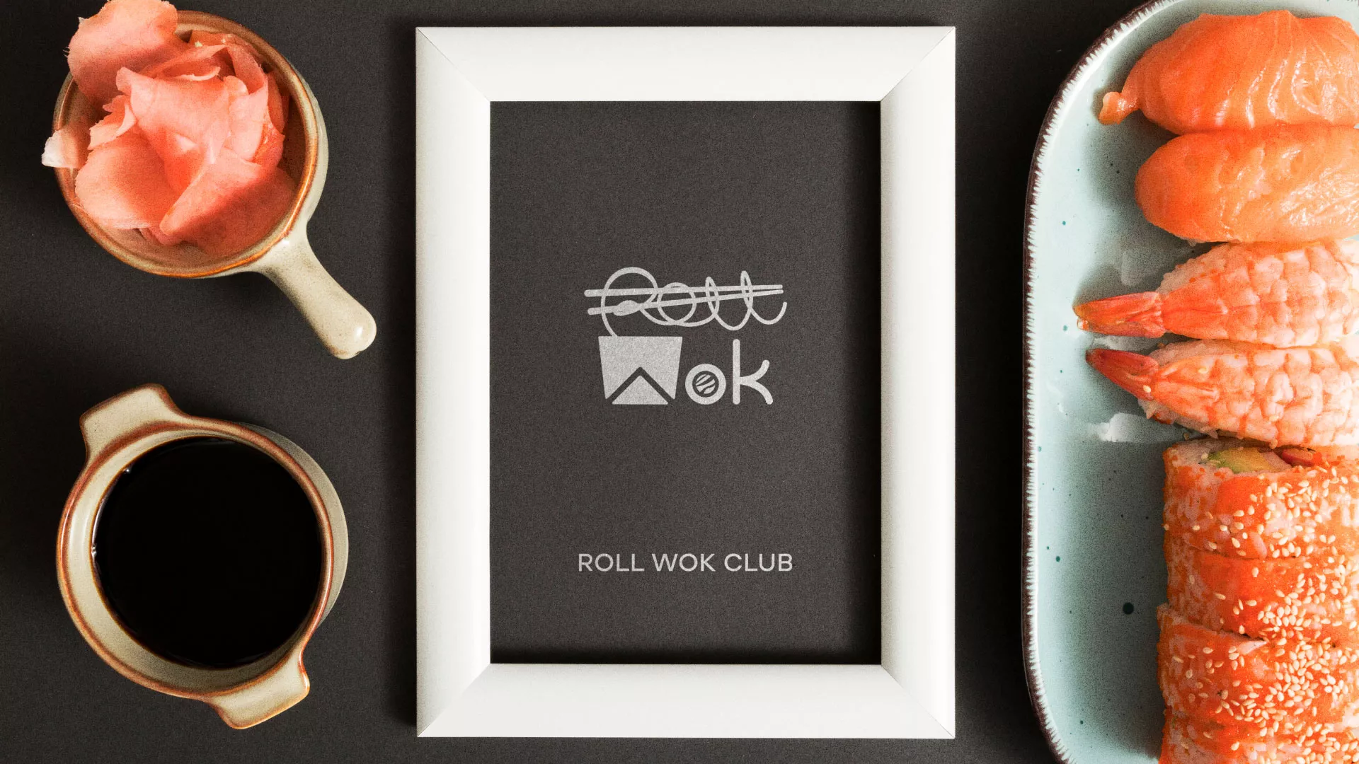 Разработка логотипа суши-бара «Roll Wok Club» в Пыталово
