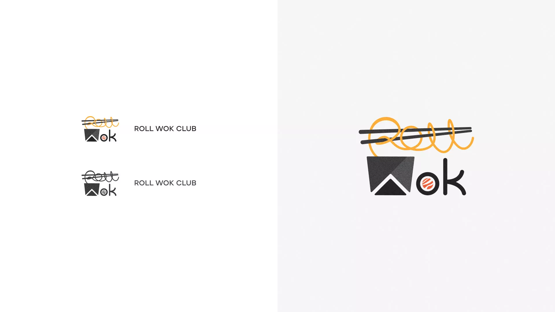 Разработка логотипа суши-бара «Roll Wok Club» в Пыталово