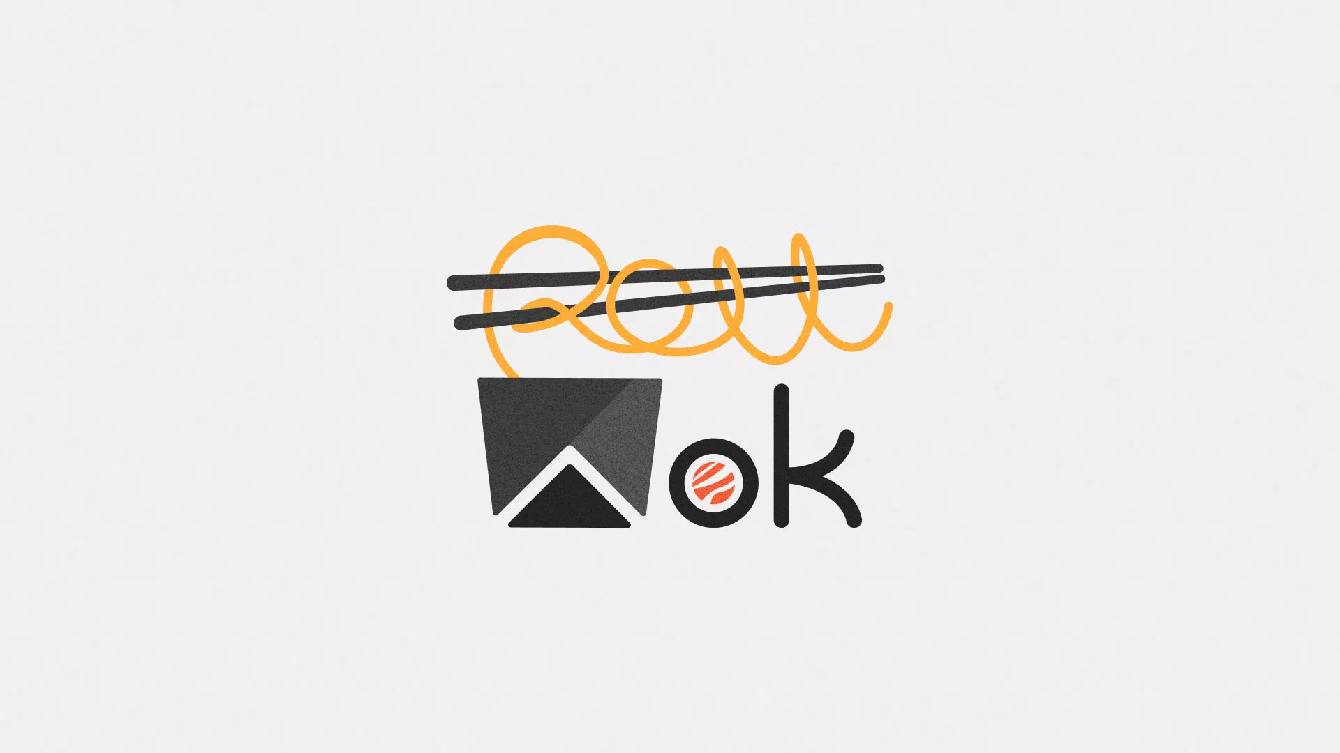 Разработка логотипа суши-бара «Roll Wok Club» в Пыталово