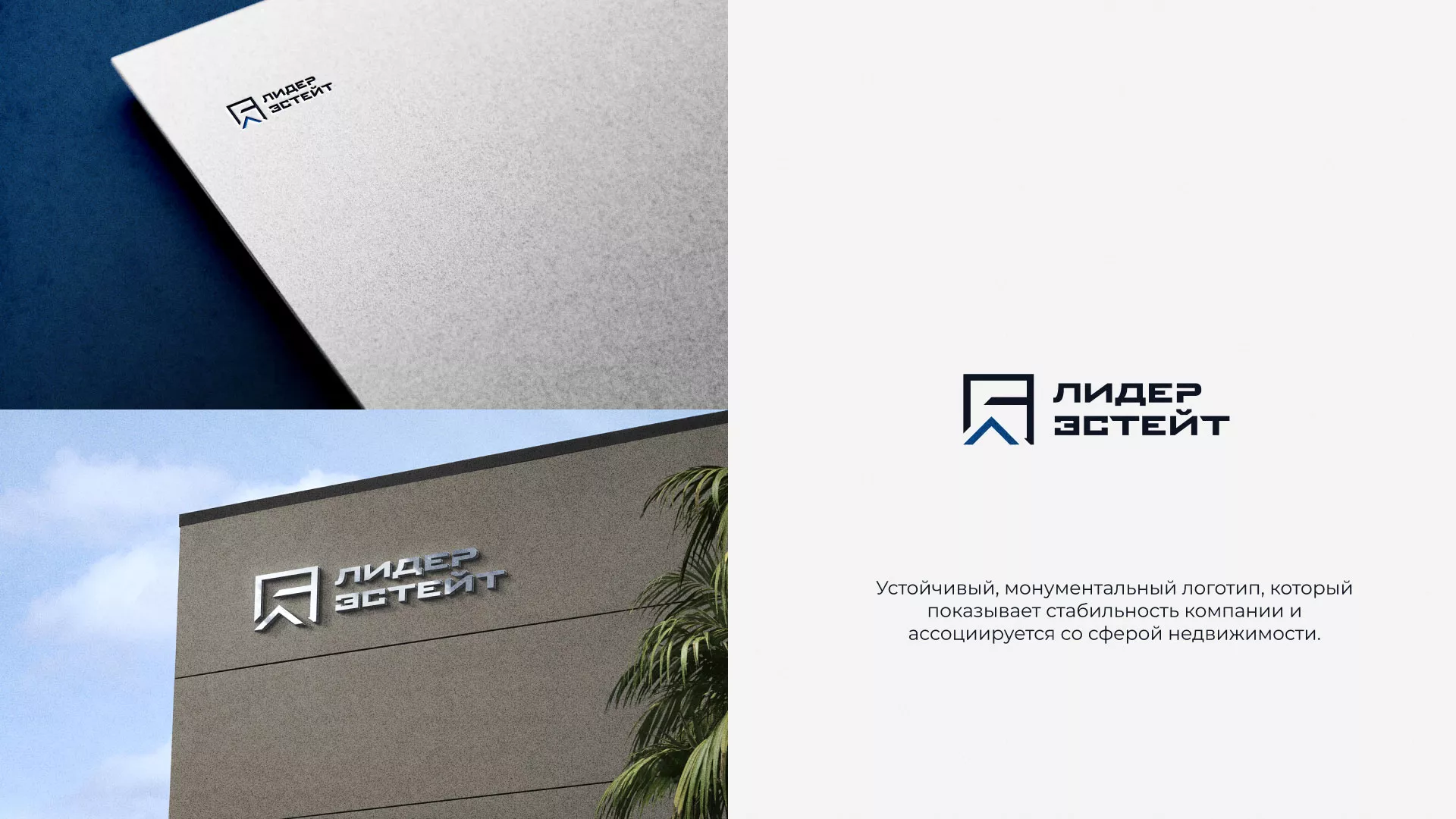 Разработка логотипа агентства недвижимости «Лидер Эстейт» в Пыталово